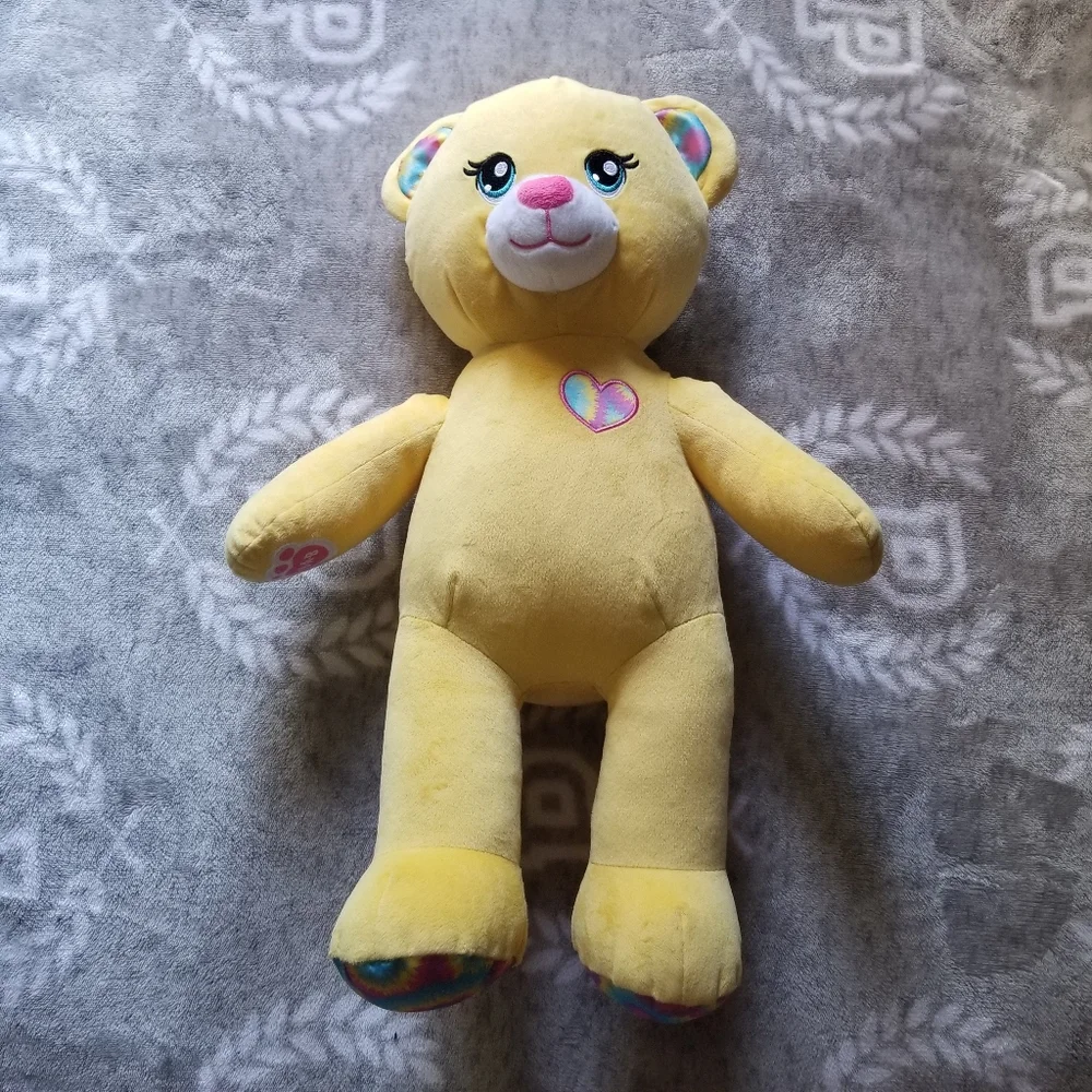 Build A Bear Workshop Plush Yellow Tie-Dye Teddy Bear